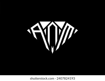 Modern letter A N M diamond shape logo And initial monogram A N M letter logo vector template