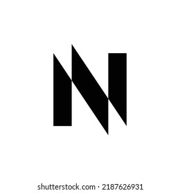 letra moderna Diseño del logotipo del vector monograma N