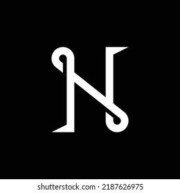 letra moderna Diseño del logotipo del vector monograma N