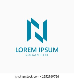 Modern Letter N NN Logo Monogram Vector Template