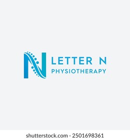 Modern Letter N Physiotherapy Logo Vector Illustration