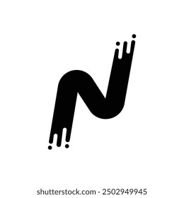 Modern letter N with tech branding creative logo