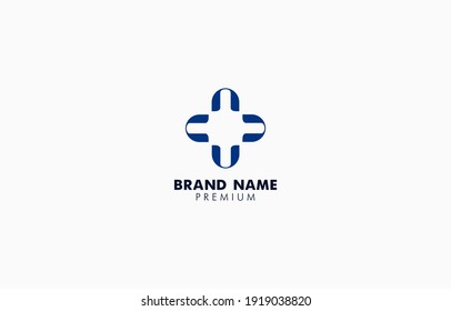 Modern Letter N or U Cross Medical Logo Vector Template suitable for medic business brand