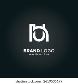 Letra moderna N e U logotipo monograma com fundo preto.