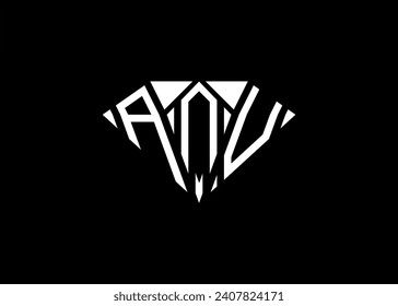 Modern letter A N V diamond shape logo And initial monogram A N V letter logo vector template.