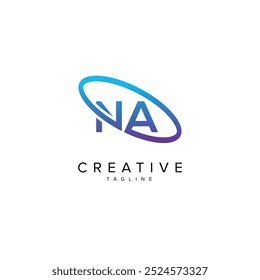 Modern Letter NA AN and Planet Logo Design. Initial Vector Elements.