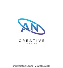 Modern Letter AN NA and Planet Logo Design. Initial Vector Elements.