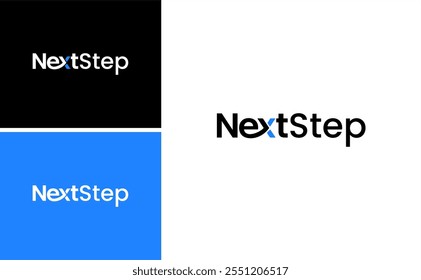 modern letter next logo level step right direction vector