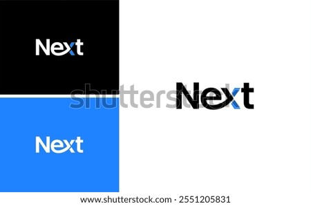 modern letter next logo right direction vector