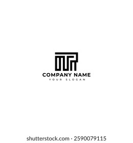 Modern Letter NR logo vector design template
