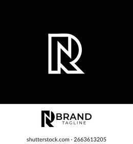 Modern Letter NR or RN Logo with two backgrounds.