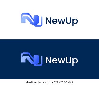 Modern letter NU logo design concept, Nu tech and technology logo design