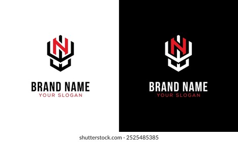 Carta moderna NW ginásio fitness logotipo design, forte monograma letra NW logotipo design