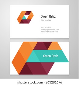 Modern letter O Business card template. Vector design. Layered, editable.