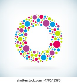 Modern letter O circle stroke colorful symbol icon. Vector editable design for print.