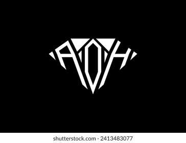 Modern letter A O H diamond shape logo And initial monogram A O H letter logo vector template