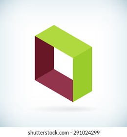 Modern letter O icon flat isometric design element template. isolated.