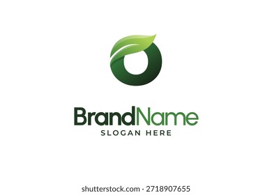 Modern Letter O leaf logo. Alphabetic leaves logo template. Organic shape logo for herbal company. Initial O leaf symbols. Eco company icon template. Green Nature logo. Initial sign for clinic company