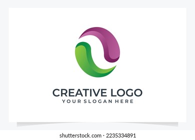 modern letter o logo design, nice gradient color