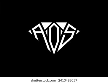 Modern letter A O S diamond shape logo And initial monogram A O S letter logo vector template.
