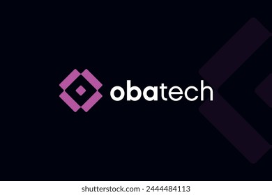 modern letter O tech technology logo with dots design