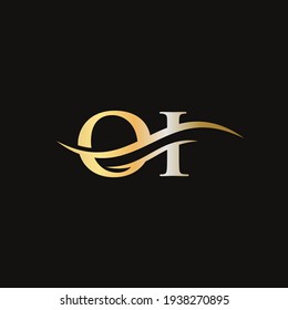 Modern letter OI logo design Vector. Initial linked letter OI logo design with creative, minimal and modern trendy