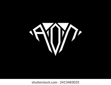 Modern letter A ON diamond shape logo And initial monogram A O N letter logo vector template.
