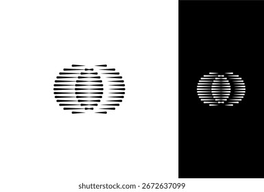 letra moderna OO o letra abstracta OO círculo logo concepto icono de Vector