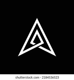 Modern letter A with overlapping line vector logo design