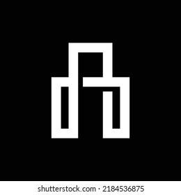 Modern letter A with overlapping line vector logo design