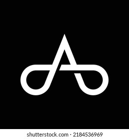 Letra moderna A con diseño de logotipo vectorial de línea superpuesta