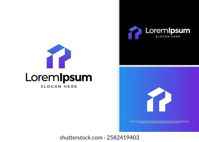 Modern letter P building house home logo vector illustration. Minimalist construction concept logo template