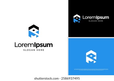 Modern letter P building house home logo vector illustration. Minimalist construction concept logo template