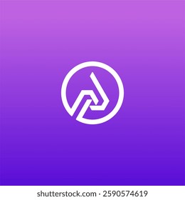 modern letter P and circle or Letter OP or PO logo concept
