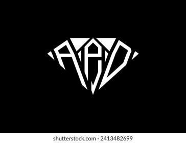 Modern letter A P D diamond shape logo And initial monogram A P D letter logo vector template