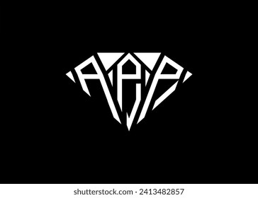 Modern letter A P P diamond shape logo And initial monogram A P S letter logo vector template
