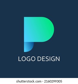 letra moderna gradiente p para el diseño de la compañía de logotipos