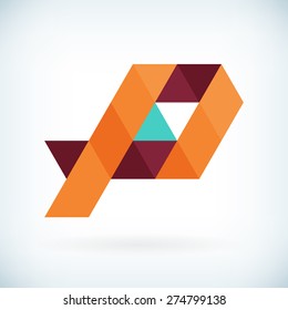 Modern letter P icon flat design element template. isolated.