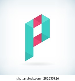 Modern letter P icon flat design element template. isolated.