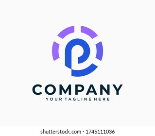 modern letter P initial logo collection