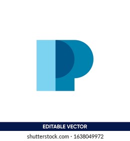 modern letter P logo flat overlay design