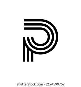 modernes Briefbild P monogramm Vektorlogo
