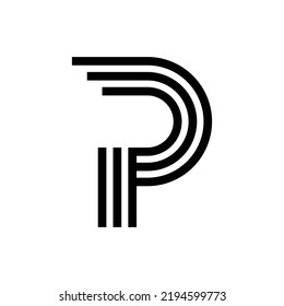 diseño del logotipo del vector de la letra P moderna