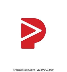 modern letter P play logo design