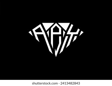 Modern letter A P Y diamond shape logo And initial monogram A P Y letter logo vector template