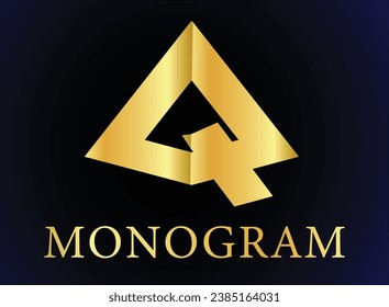 Modern letter Q creative pyramid shape logo