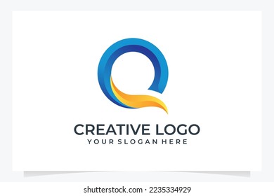 modern letter q logo design, nice gradient color