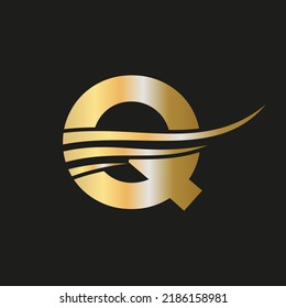 Modern Letter Q, Q Logo Monogram Logotype Vector Template Combined with Luxury, Fashion Business and Company Identity