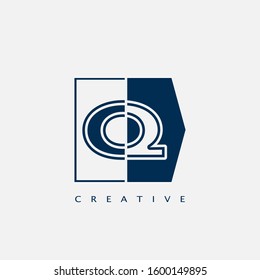 Modern Letter Q logo, Vector design concept geometrical  shapes with letter logo icon  for business initial or company identity.