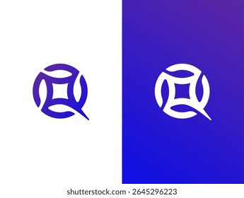 Modern Letter Q star or Q Grow or Q shooting star logo concept vector icon